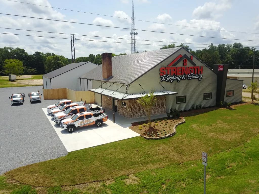 Strength Roofing & Siding showroom at 6016 I-55 in Byram, Mississippi